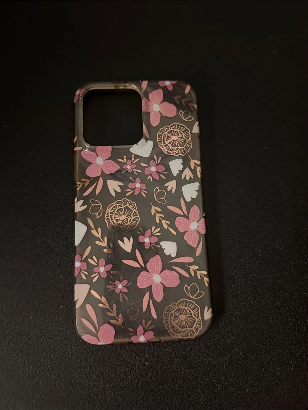 Floral Pink and Gold Protective Phone Case